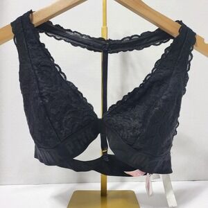PINK‎ Victoria's Secret Black Lace Bralette Racerback Bra Size M B80